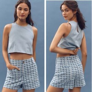 NWT Anthropologie Maeve The Colette Linen Blend Print Shorts Size 30 Boho